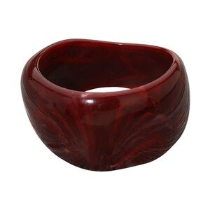 Wide Marbled Swirl Resin Bangle Bracelet